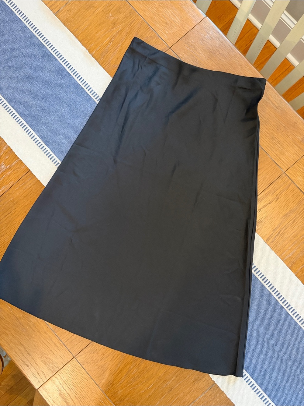 J. Crew Black Satin A-Line Skirt, Size Small